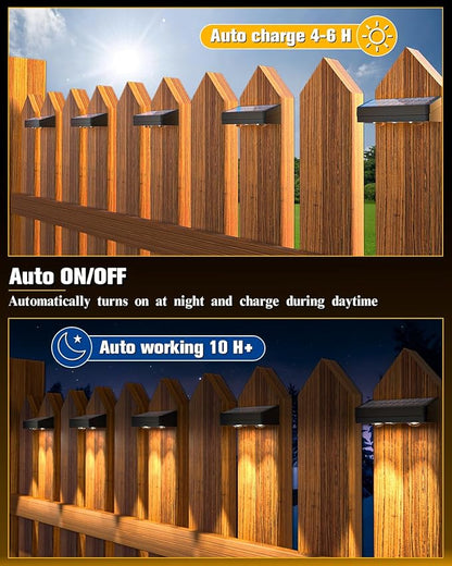 JOFIOS Solar Fence Lights 20 Pack, 50 Lumens Outdoor Solar Lights with 12 Modes RGB Color Glow LED，Waterproof, Solar Lights for Patio, Backyard, Deck, Fence, Railing
