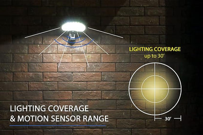eLEDing Solar Lights Outdoor Super Bright 56 LED Solar Powered Motion Sensor Security Wall Lights with IP65 Waterproof & Rotatable Angle 0-80 Degree for Garage, Patio, Garden, Driveway, Yard