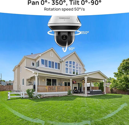 PANOEAGLE 4K 8MP Dome PTZ Camera Outdoor, 2.7~13.5mm Motorized Lens with 5X Optical Zoom,AI Motion Detection, Two Way Audio＆IR Night Vision, 512GB SD Slot, IP67,Compatible with Uniview, Blue Iris