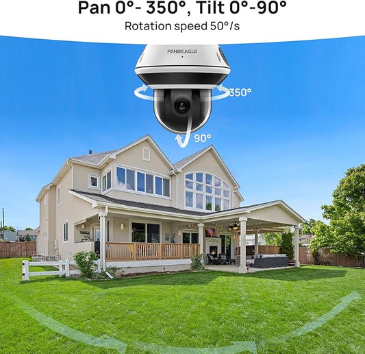 PANOEAGLE 4K 8MP Dome PTZ Camera Outdoor, 2.7~13.5mm Motorized Lens with 5X Optical Zoom,AI Motion Detection, Two Way Audio＆IR Night Vision, 512GB SD Slot, IP67,Compatible with Uniview, Blue Iris