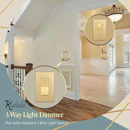 TOPGREENER Dimmer Paddle Switch for Dimmable 300W LED/CFL Lights,Gold,1P