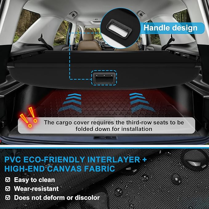 Retractable Cargo Cover Compatible with Ford Bronco Sport 2021-2025 Rear Cargo Security Trunk Cover, Anti-Peeping Luggage Privacy Screen, Rear Trunk Security Shade Shield Tonneau Cover