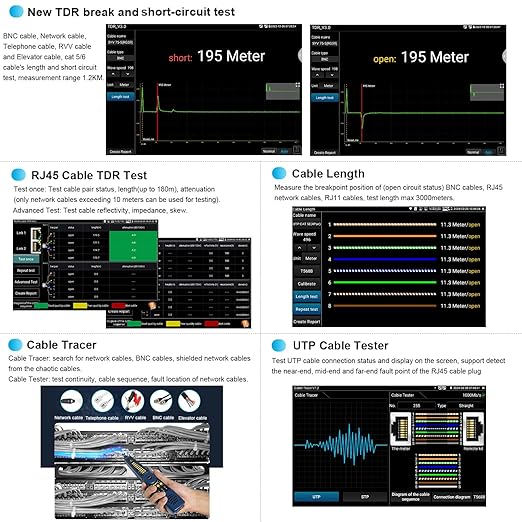 8K 32MP IP Camera Tester with PoE, WANLUTECH CCTV Tester 90W Power Output PoE Camera Test 8MP SDI TVI CVI AHD CVBS Camera Test TDR Cable Test DMM OPM VFL WiFi Network Tools HDMI (X9-MOVTADHS Pro)