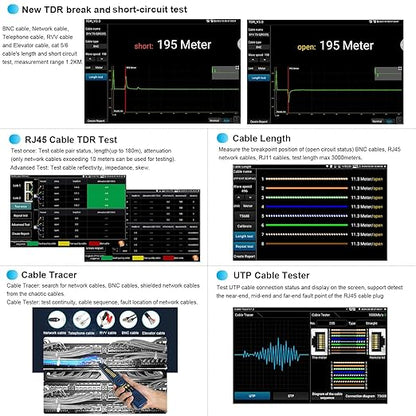 8K 32MP IP Camera Tester with PoE, WANLUTECH CCTV Tester 90W Power Output PoE Camera Test 8MP SDI TVI CVI AHD CVBS Camera Test TDR Cable Test DMM OPM VFL WiFi Network Tools HDMI (X9-MOVTADHS Pro)