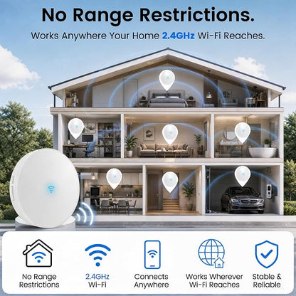 Smart Wi‑Fi Doorbell Chime for Google Nest All Models,No Wiring | 999+ Expandable Chime, No Range Limit, 3-Min Setup via Google Home App, 32 Tones,5 Volume Levels, for Large Home Villa Office