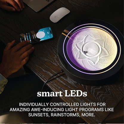 Homedics Drift 11” Sandscape – Version 2.0 with Updated Connected Experience, Smart Wi-Fi Zen Table Décor, LED Ambient Light, Modern Sand Art for Relaxation & Mindfulness, Home & Office Calm Décor