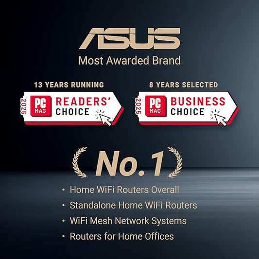 ASUS ZenWiFi BD4 (2-Pack) Dual-Band WiFi 7 Mesh, 3600 Mbps, 4900 sq.ft., Dual 2.5G Ports, Security and Parental Controls Included, Smart Home Master SSIDs