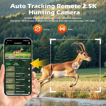 4G LTE Cellular Trail Camera, 2.5K 360° Live Feed with SIM Card Included