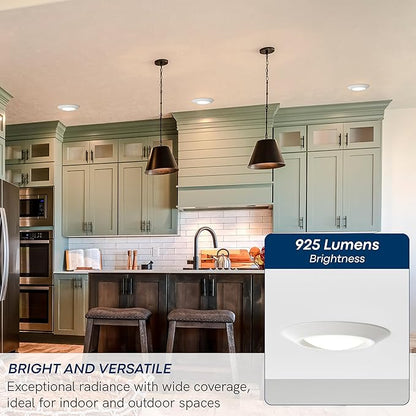 Sea Gull Lighting 14550S-15 Generation Lighting Traverse Lyte Round 6 in. 3000K, Canless Integrated LED Recessed Light, 925 Lumens, 90 CRI, T24 Complaint, Wet Rated in White Finish (1)