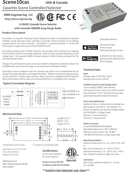 LLS | Scene10cas 0-10VDC Casambi Scene Selector | DMX Engineering