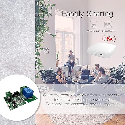Tuya Zigbee 1 Channel Smart Relay Module USB5V 7-32V Micro Switch with 433MHz RF Remote Control Light Switch Compatible with Alexa Google Home (Requires ZigBee Hub)