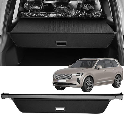 AUXKO Retractable Cargo Cover for XC90 2025-2016, Trunk Cargo Cover Luggage Security Shade Cover for 2025 2024-2016 XC90 Shielding Shade Anti-Peeping Luggage Privacy Screen, Carbon Fiber