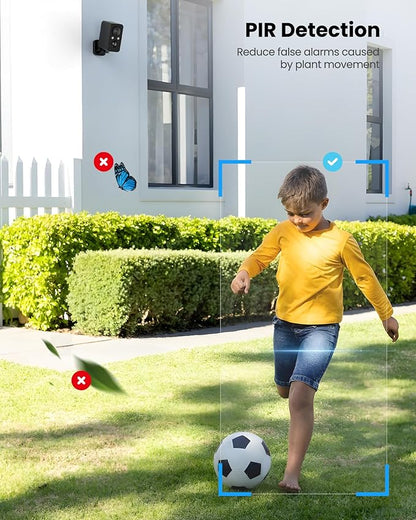 BECAMSO Security Cameras Wireless Outdoor Battery: 180° Horizontal Camera for Home Security Battery WiFi Outside Surveillance Camera CCTV Cam System with Color Night Vision Motion Sensor