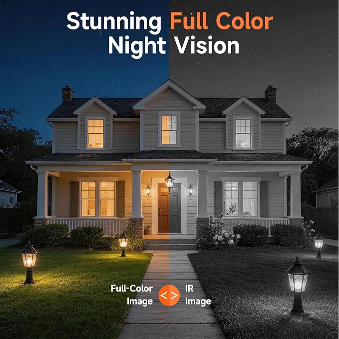 Solar Security Camera Wireless Outdoor, 2.4GHz 5GHz Dual Band WiFi Camera, Magnetic Folding Mount, AI Human/Vehicle Detection, Full Color Night Vision, Siren, 2-Way Talk for Home Garage Yard