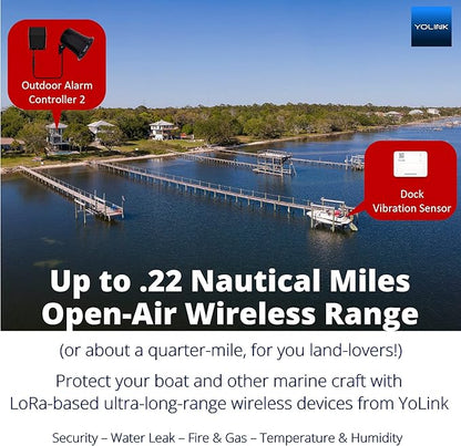 YoLink LoRa Smart Vibration Sensor & Hub Starter Kit: Hub & Smart Shock, Glass Break, Tamper, Movement Detector, Generator Running, Email/SMS/Push Alerts, 1/4 Mile Open Air Range, Alexa, IFTTT