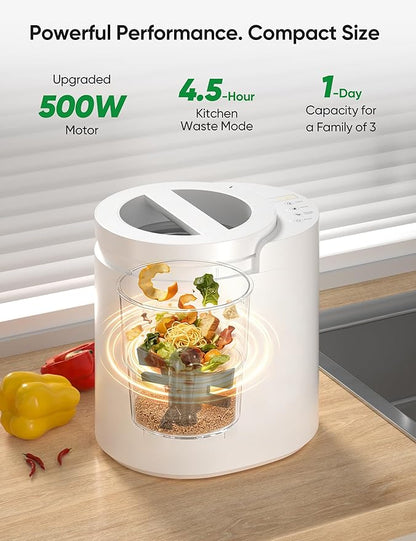 LUBBYGIM Electric Composter for Kitchen, 2.5L Smart Countertop Compost Bin, Auto-Cleaning & Odorless & Low Noise & Turn Food Waste into Fertilizer, Indoor Electric Food Waste Composter for Home Use