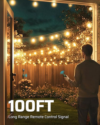 DEWENWILS Outdoor Dimmer for String Lights, Remote Dimmer Switch, Weatherproof Dimmer Plug, 100FT Range, Compatible with Dimmable LED/Tungsten Bulbs