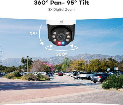 ONWOTE 6MP 355° Pan 95° Tilt 3X Digital Zoom PTZ PoE IP Security Camera