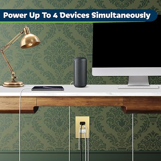 TOPGREENER USB Outlet, 4.2A Type C & Type A Wall Outlet, Gold, 2 Pack | 15 Amp Tamper Resistant Receptacle Plug, Charging Power Outlet with USB Ports, USB Receptacle, UL Listed, Wall Plate Included
