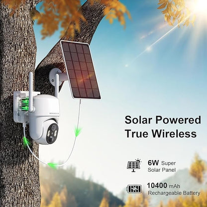 No WIFI Security Camera No Internet Needed, 4G LTE Cellular Security Camera Outdoor Wireless, Solar Power Security Camera Outside, PIR Sensor, 2K Color Night Vision, 360View, 2-Way Talk, IP66