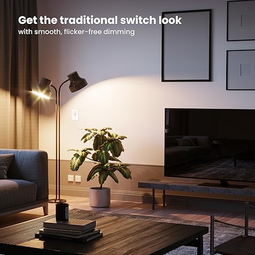 Feit Electric Paddle Dimmer Switch for Dimmable LED Light Bulbs, Single Pole or 3-Way Toggle Light Switch, Overheat Protection, Wall Plates & Installation Hardware Included, 2 Pack