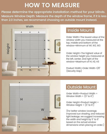 Kincmo Motorized Cellular Shades, Custom Motorized Blinds with Remote, Cordless Smart Electric Honeycomb Blinds Work with Apple HomeKit, Alexa, Google (85%-Blackout-Double-Cell Grey)