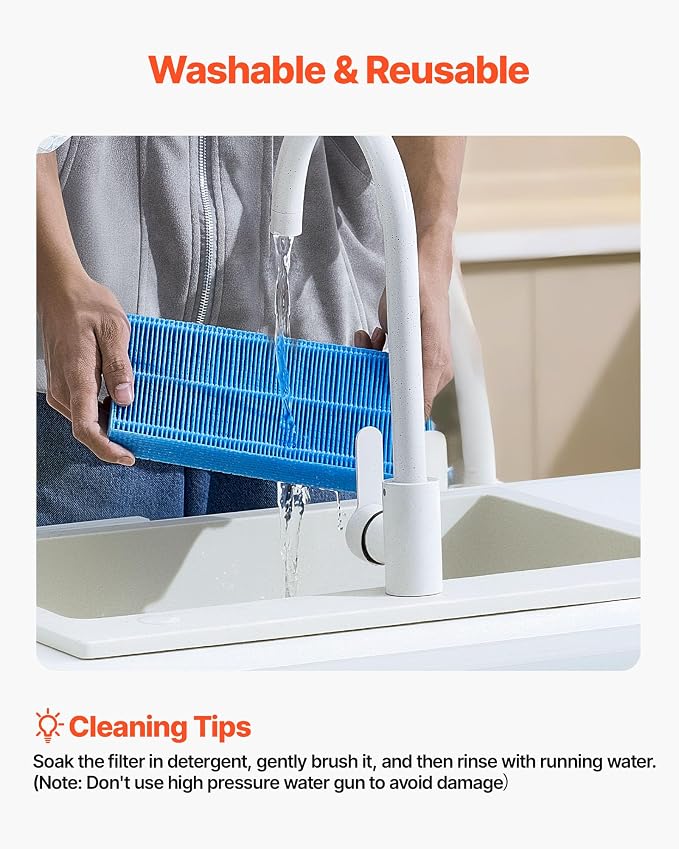 VEVOR Air Purifier Filter Replacement, Compatible with KJ420F-A35 Filter Accessories with Precision Mesh Screen, Washable & Reusable, Easy to Replace for Indoor Room Office Humidifying, Blue
