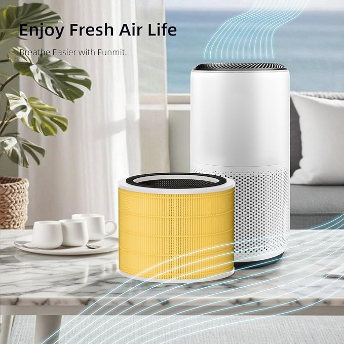 Funmit Core 200S Pet Care Replacement Filter for LEVOIT Core 200S Smart WiFi Air Purifier, 3-in-1 Filter Replacement and High-Efficiency Activated Carbon, Part # Core 200S-RF, 3 Pack