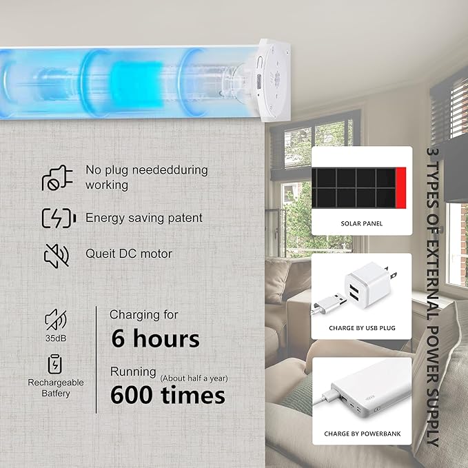 Bringnox Motorized Blinds with Remote,100% Blackout Smart Roller Blinds Compatible with Apple Homekit Google Home and Alexa Via HUB,and Customized (Vigor Cream-08)