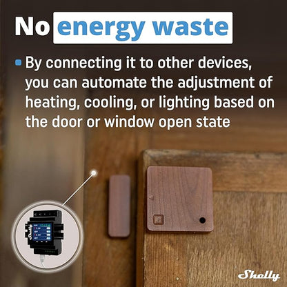 Shelly Blu Door/Window Brown | Bluetooth Operated Sensor | Home Automation | iOS Android App | Alexa & Google Home Compatibility | Lux and Tilt Angle Measurement | Set Custom Activation Scenes