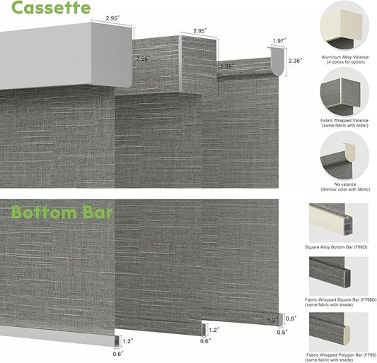Motorized Blinds with Remote [Light Filtering] Smart Blinds Compatible with Alexa Google HomeKit, 50% Blackout Automatic Roller Shades for Indoor Windows, Customized Size, Mist Dove Gray