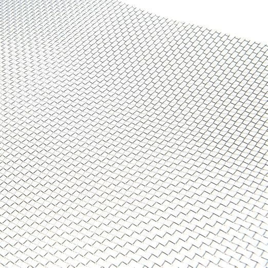 TIMESETL 304 Stainless Steel Woven Wire 10 Mesh - 12" X 24" (30cmX60cm) - Garden Fence Mesh, Window Screens Net, BBQ Wire Mesh, Cabinets Mesh Replacement