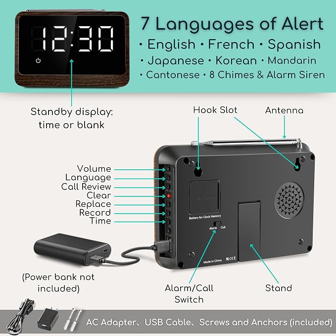 Wireless Nurse Call System with Call Buttons, 2-Number Display | Displays the oldest and next active calls for faster response in care and service environments