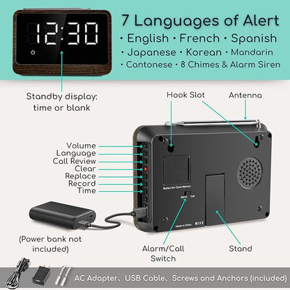 Wireless Nurse Call System with Call Buttons, 2-Number Display | Displays the oldest and next active calls for faster response in care and service environments