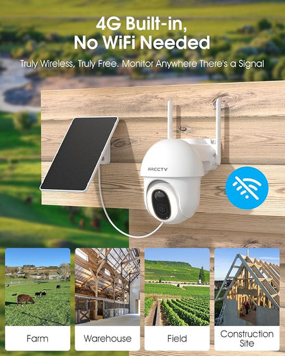 ARCCTV 4G LTE Cellular Security Camera Outdoor Wireless, 2 Pack