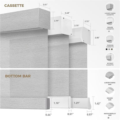 HeyBlinds Motorized Blinds with Remote, Smart Roller Shades with App & Voice Control, Work with Alexa Google HomeKit, Light Filtering Custom Shades for Living Room Office (Light Chaser-Silver Gray LF)