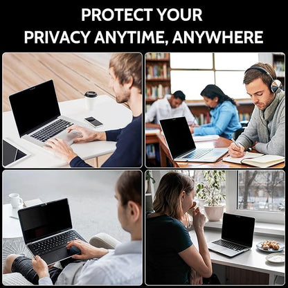 Peslv Magnetic 4 Way Privacy Screen for Macbook Air 13.6/13 Inch (2022-2026, M2, M3, M4, M5), Removable Matte Anti Glare Blue Light Protector, 360 Private Security Filter for Mac Laptop Computer