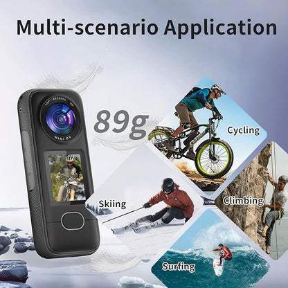 4K Action Camera, 3.5Hrs Battery Life Body Camera Hands-Free Recording, IPX6 Waterproof Portable Vlogging Camera with 1.4" HD Screen, Video Recorder with WiFi for Travel, Cycling, Motorcycle, Bloggers