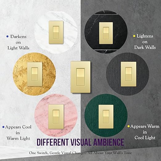 ENERLITES 4-Way Decorator Light Switch, Four Way Paddle Rocker Switch, Gloss Finish, Ground Wire Lead Attached, Residential/Commercial Grade, 15A 120V/277V, UL Listed, 94150-GD, Gold