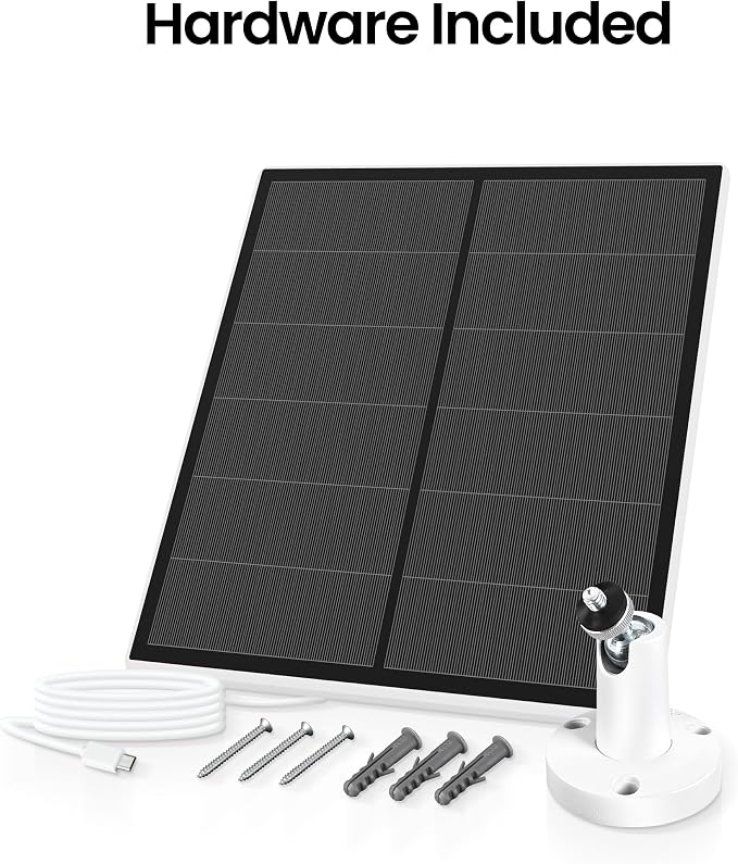 Feit Electric Solar Panel Continuous Charger Panel/SOL/CAM Compatible Feit Electric Smart Outdoor Camera CAM/WM/WiFi/BAT, 9ft Cord, Micro-USB, Adjustable Mounting Bracket