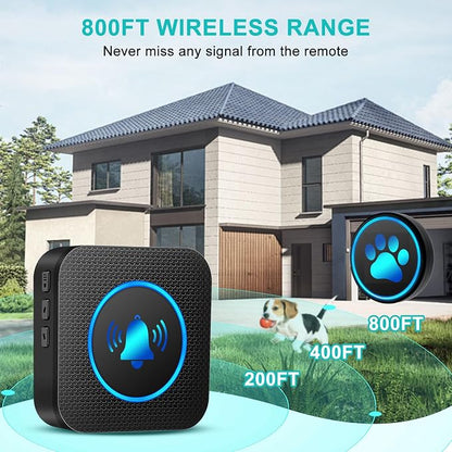 Dog Door Bell for Potty Training, Smart Wireless Doggie Doorbell to Go Outside, 1000 Feet Long Range with IP65 Waterproof Super-Light Touch Button, 60 Melodies & Adjustable Volume (1 Button)