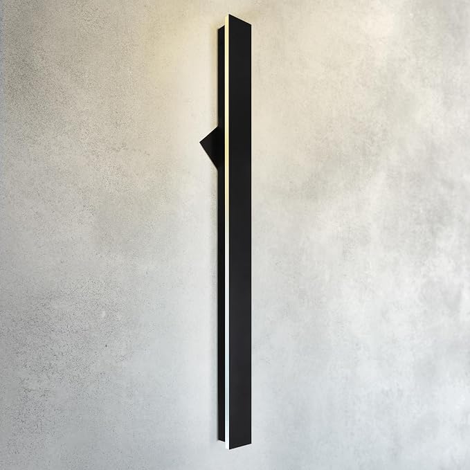ASD LED 48" Long Wall Mount Light Fixture, Outdoor & Indoor Linear Sconce | 3CCT, Dimmable, Waterproof, Anti-Rust, ETL Listed | 36W 2200LM 3000-5000K 100-277V | Exterior Porch Lighting | Black