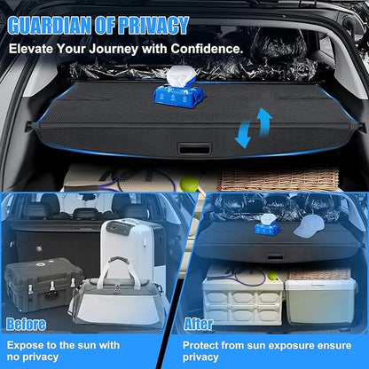 AUXKO Retractable Cargo Cover for Jeep Grand Cherokee(2 Row; WL) 4XE 2026-2022, Trunk Cover Security Cover for 2025 Grand Cherokee Shielding Shade Anti-Peeping Luggage Privacy Screen, Carbon Fiber