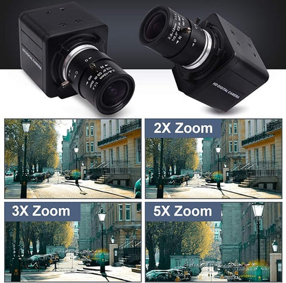 SVPRO 1080P USB Camera with Zoom 2.8-12mm Varifocal Lens,Manual Focus, IMX323 Sensor,Low Light Zoom Webcam UVC USB Plug and Play External Computer Camera for PC,Laptop, Support H.264