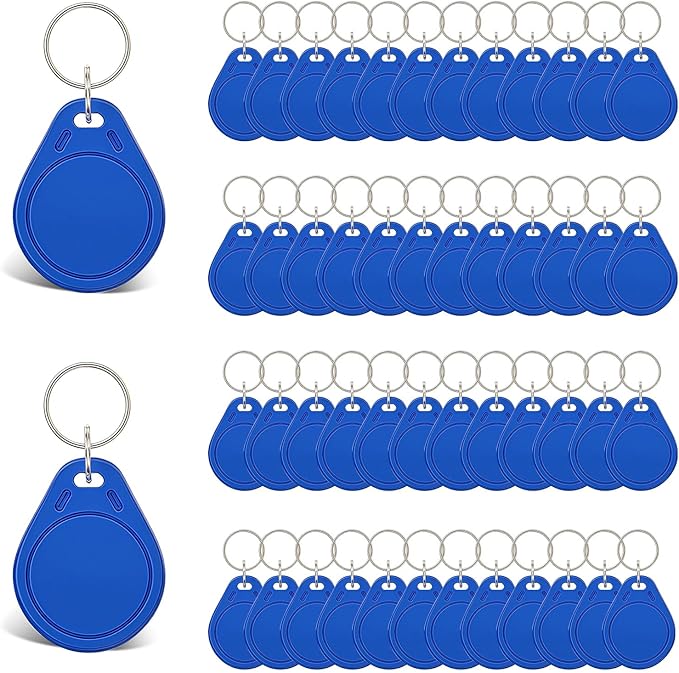 JOJOCY 50 PCS 13.56MHz MFR Ultralight C ULC Key Fobs, NFC Tags, ISO14443A RFID Access Control Key Cards for Smart Door Locks (Blue)