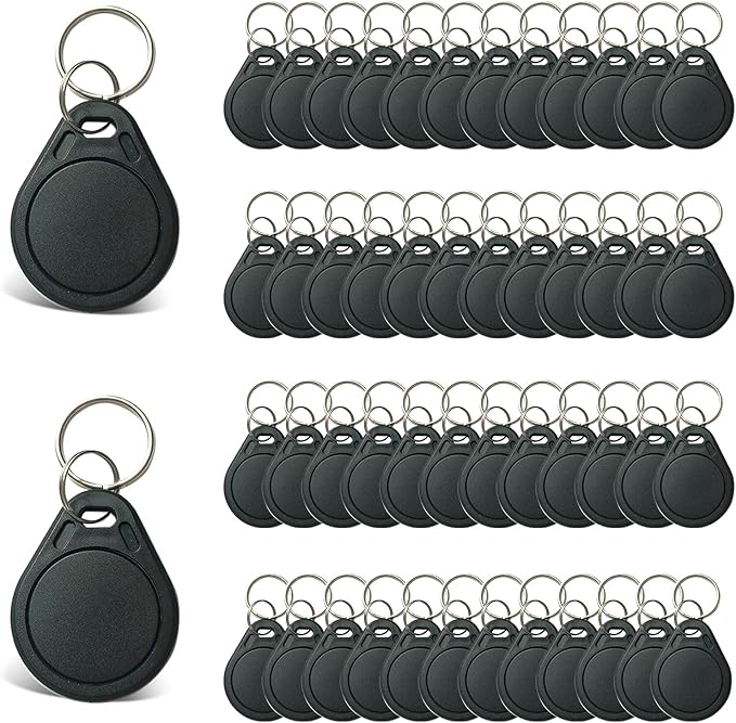 JOJOCY 50 PCS 13.56MHz MFR Ultralight C ULC Key Fobs, NFC Tags, ISO14443A RFID Access Control Key Cards for Smart Door Locks (Black)