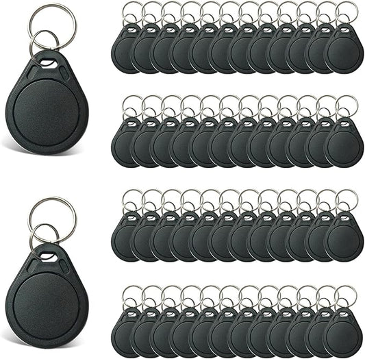 JOJOCY 50 PCS 13.56MHz MFR Ultralight C ULC Key Fobs, NFC Tags, ISO14443A RFID Access Control Key Cards for Smart Door Locks (Black)