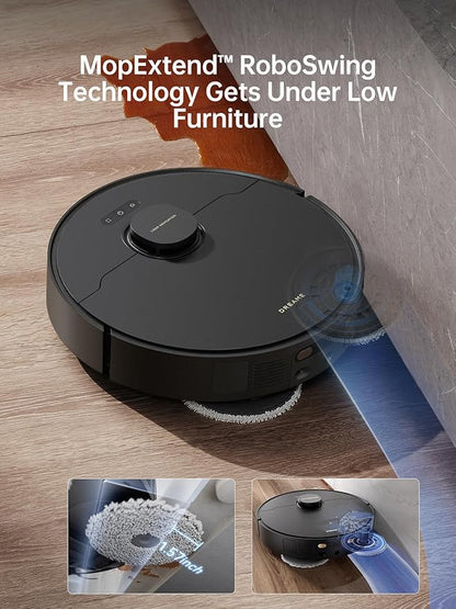 DREAME X40 Ultra Robot Vacuum and Mop Combo, 12,000Pa Powerful Suction, Side Brush Extend and Lifting, Mop Extend, Mops Raising and Removal, Washboard Self Cleaning and Mop Cleaning