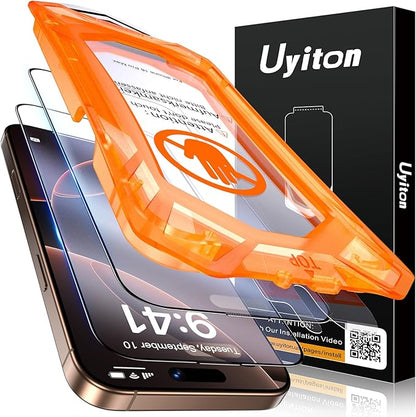 Uyiton Compatible with iPhone 16 Pro Matte Screen Protector - Anti-Fingerprint Shatterproof Full Coverage Case Friendly Smooth as Silk 9H Tempered Glass Screen Cover, 2 Pack