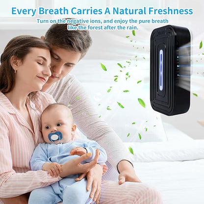 2 Pack 2026 Upgraded Plug in Air Ionizers for Home,Ionic Air Purifier for Home Office Bedroom Bathroom Living Room Quiet and Portable Air Freshener for Bedroom(2,Black)